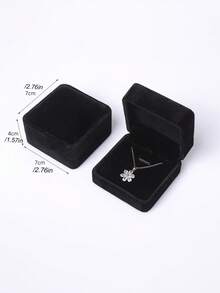 Velvet Jewelry Box, Long Chain Ring Box, Pearl Necklace Storage Case, Gift Box For Earrings Pendant, Portable Flannel Jewelry Packaging Box - Black - View 5