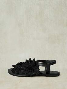 Styleloop Ladies, Willow Nails, Buckles, Flat Shoes. - Black - View 9