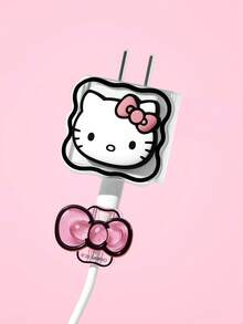 HELLO KITTY AND FRIENDS | SHEIN Data Cable Protector, Suitable For IPhone Charger, 4-Piece Set Of Mobile Phone Cable Protectors, Charger Protector (Excluding Data Cable) - Multicolor - View 2