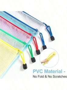 A3 Zipper File Folder, Waterproof Plastic Zipper Pouch For Documents, Papers, Cosmetics, Homework, And Travel Supplies - Multicolor - View 4