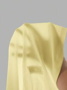 Slaydiva Camiseta de Talla Grande Casual Versátil de unicolor para Verano - Amarillo claro - Ver 7