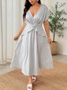 Weeklong Vestido Blanco Asimétrico Talla Grande Elegante para Brunch Vacaciones Verano - Multicolor - Ver 3