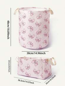Cozy Pixies 1 Piece, Cute Little Animal Pattern Printing Large Capacity Foldable Round Foldable Round Storage Dirty Clothes Basket Storage Basket, Portable And Ea - Multicolor - View 18