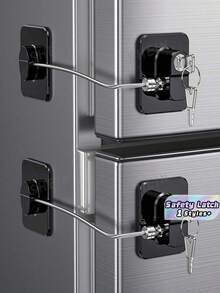 Fridge Door Drawer Lock With Adhesive Mount, Safety Latch For Kitchen, Appliances, Pet Proof, Secure Cabinet, Home Security, Christmas Gift For Parents, Pet Owner, Stocking Stuffer - Multicolor - View 1
