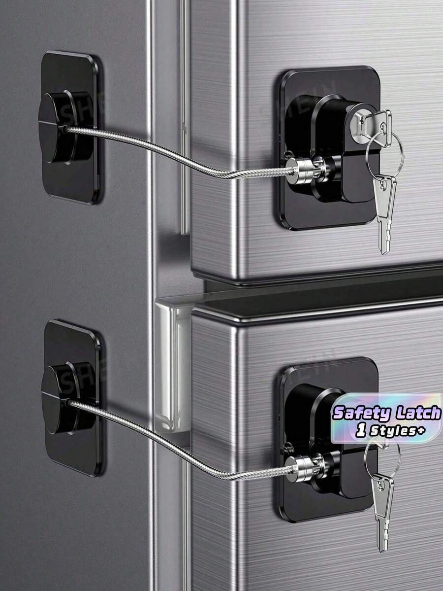 Fridge Door Drawer Lock With Adhesive Mount, Safety Latch For Kitchen, Appliances, Pet Proof, Secure Cabinet, Home Security, Christmas Gift For Parents, Pet Owner, Stocking Stuffer - Multicolor - View 1