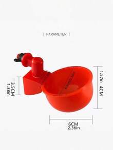 Auto Refill Chicken Water Drinker Bowl, Red Plastic Poultry Automatic Waterer Cup, Easy Install With Drill Bit, Suitable For Backyard Farm Chicken Duck Turkey Bird - default - View 4