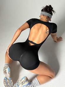 Velisys Velisys 女款無縫露背休閒日常運動連身褲 - 彩色 - 查看 3