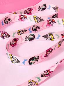 THE POWERPUFF GIRLS X PETSIN Set Harness dan Tali Kekang Hewan Peliharaan Kartun Lucu - Berwarna merah muda - View 5