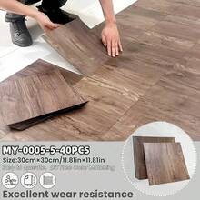 40PCS Marble Pattern Self-Adhesive 1.5mm Thick Vinyl Floor & Wall Tiles, Easy Install Waterproof, Suitable For Kitchen, Bathroom And Living Room Floor And Wall Decor, Non-Slip, 30cm X 30cm - multicolor - View 13