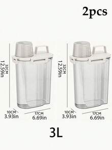 1/2PCS Wadah Penyimpanan Bubuk Deterjen Kapasitas Besar dengan Desain Segel Anti Bocor, Pegangan, dan Tutup Bertanda, Ember Sabun Cuci, Ember Cairan Deterjen, Aksesori Kamar Mandi, Dekorasi Ruangan, Ruang Cuci, Dapur - warna-warni - View 14