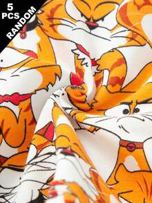 SHEIN Random 5pcs Cartoon Lion & Space Astronaut Print Comfortable Soft Square Leg Briefs For Young Boys - Multicolor - View 4