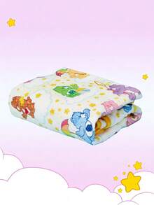 Care Bears X PETSIN 1pc Pet Cat Dog Universal Bear Cute Pattern Printed Plush Blanket, Soft Warm Reversible Design, Suitable For All Seasons, Washable And Durable, Great For Couch Cover, Bed Mat, Travel Use, A Cozy Gift For Small & Large Dogs And Cats - Multicolor - View 1