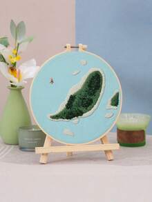 Set Sulam DIY untuk Pemula Dewasa dengan Alat, Hiasan Gambar Kreatif Buatan Tangan, Tas Bahan Buatan Tangan untuk Hadiah Liburan Lembut Rumah - Ukuran 20x20cm - View 7