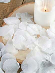 2000Pcs Rayon Artificial Silk White Rose Petals Soft Romantic Decoration For Wedding Party Birthday Graduation Proposal Summer Beach Room Decor Gift Filler Supplies - White - View 5