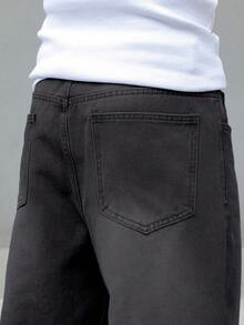 Manfinity EMRG Vaqueros vaqueros casuales y sencillos para hombres, adecuados para el verano - Negro - Ver 8