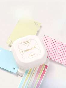 1 Four In One Punch, Multifunctional Embossing Punch, Diary/Planner/DIY Corner Cutter, Notebook Stationery Cutting Tool, Suitable For School, Office, Home, Back To School Season, School Supplies - multicolor - View 11