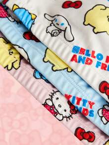 HELLO KITTY AND FRIENDS | SHEIN Tween Girl 3pcs/Set Cute Kitty Print Cami Top, Blue, Pink And White - Pink - View 4