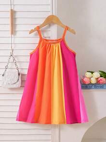 SHEIN Young Girl Colorblock Cami Dress - Multicolor - View 10