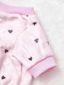 PETSIN 1 Piece Cute Bunny And Teddy Bear Love Letter Printed Flannel Sweatshirt For Autumn And Winter, Thick And Warm Pet Clothes - Multicolor - View 9