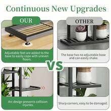 1pc Iron Flower Stand, Black/White Minimalist Style Plant Rack, Suitable For Living Room, Balcony Decor, 4-8 Tier Multi-Layer Storage Shelf, Multifunctional Display Rack - Black - View 12