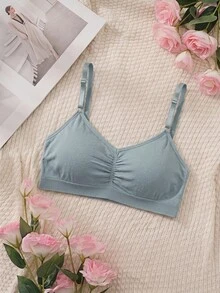 SHEIN MOD 3pack Plain Ruched Bralette Set - Multicolor - View 6