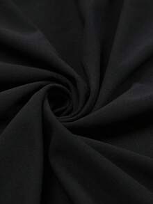 Elegantrix Plus Size Women Spring Summer Sequin Fabric Patchwork Asymmetric Collar Casual Commute Dress - Black - View 3