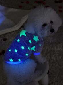 PETSIN 1 Pc Pet Grey Star Print Fleece Warm Crew Neck Sweatshirt For Dogs, Autumn/Winter - Multicolor - View 11