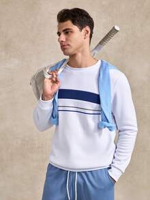 Men's Casual Patchwork Long Sleeve Sweatshirt, Versatile For Daily Wear - Multicolor - View 5