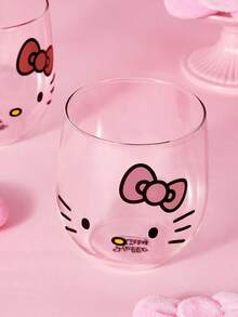 HELLO KITTY AND FRIENDS | SHEIN 可愛卡通貓咪印花高硼矽玻璃杯，大容量 720ml/24.35oz 蛋形，耐熱無鉛玻璃，適合水、果汁與牛奶，居家辦公日常使用 - 無色 - 查看 2