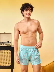 Notgurli Men's All-Over Print Wrinkled Casual Cute Everyday Boxer Briefs Baby Blue Summer Home & Living - Multicolor - View 7