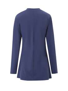 Swim Mulvari Indigo Blue Round Neck Long Sleeve Double Layer Asymmetrical Hem Loose Casual Sports Set - Multicolor - View 6