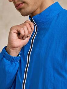 Men's Casual Sports Zip-Up Jacket & Shorts Set, Gym, Tennis, Fall - Blue - View 5