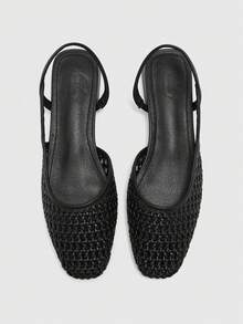 CUCCOO BIZCHIC Zapatos de tacón grueso con punta puntiaguda y bloques de color para mujer, primavera/verano - Negro brillante - Ver 1
