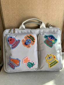 14/16-Inch Monster Sticker Notebook Cross-Body Computer Bag With Luggage Handle Laptop Bag - Perfect For Travel. A Must-Have For The School Season! School Supplies - multicolor - View 7