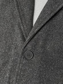 Manfinity Mode Men's Solid Color Lapel NeckLong Sleeve Casual Overcoat - Dark Grey - View 4