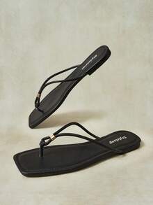 Styleloop Ladies, Willow Nails, Buckles, Flat Shoes. - Black - View 7