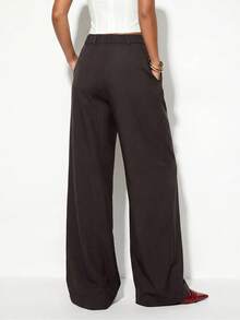 Normani Women's Casual Versatile Commute Solid Color Long Pants Teachers' Day Business Business Office Dark Brown Autumn - Coffee Brown - View 2