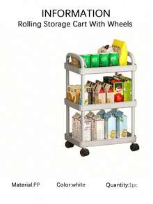 3/4/5-Tier Rolling Storage Cart With Wheels - Multi-Functional Organizer, Sturdy Plastic Construction, Easy To Assemble, Tool-Free, Space-Saving Storage Rack Suitable For Kitchens, Bathrooms, Offices, Bedrooms - Suitable For Home And Commercial Use - Car Storage Rack/Black - View 10
