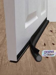 1PC Leatherette Self Adhesive Door Bottom Seal Strip Windproof Dustproof Soundproof Insect Blocking Gap Weatherstrip For Bedroom Home Indoor Daily Household Noise Reduction Decorative Door Accessory - Single-sided Seal - View 1