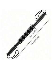 1PC 50kg Spring Arm Strength Training Bar Chest Muscle Builder Portable Home Gym Workout Equipment For Men Women Fitness Exercise Durable Resistance Tool - Black - View 2