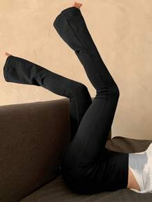 Dazy Tall Women's Slim Fit Elegant Base Layer Pants Fall - Black - View 3
