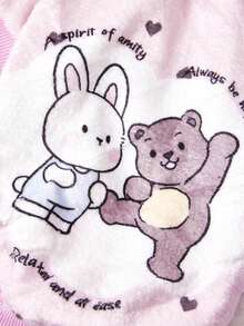 PETSIN 1 Piece Cute Bunny And Teddy Bear Love Letter Printed Flannel Sweatshirt For Autumn And Winter, Thick And Warm Pet Clothes - Multicolor - View 8