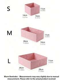Foldable Open Lingerie Storage Box, Ideal For Closet, Dresses, Drawers, Also Suitable As Lingerie And Cosmetics Storage Basket, Appropriate For Home, Bedroom, Autumn Bedroom Decor, Holiday Bedroom Decor - Pink - View 2