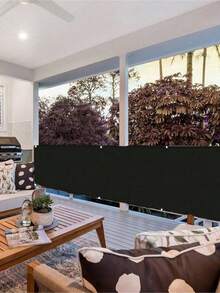 1pc Opaque Privacy Fence Screen – Waterproof Balcony Privacy Cover, UV Protection Outdoor Railing Screen For Apartment, Patio, Deck, Porch (Black) - multicolor - View 6