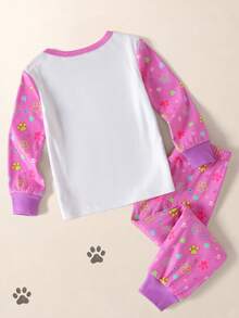 Maija Kids SHEIN | PAW Patrol Maija Kids 少女印花長袖上衣與長褲家居服套裝 - 彩色 - 查看 2