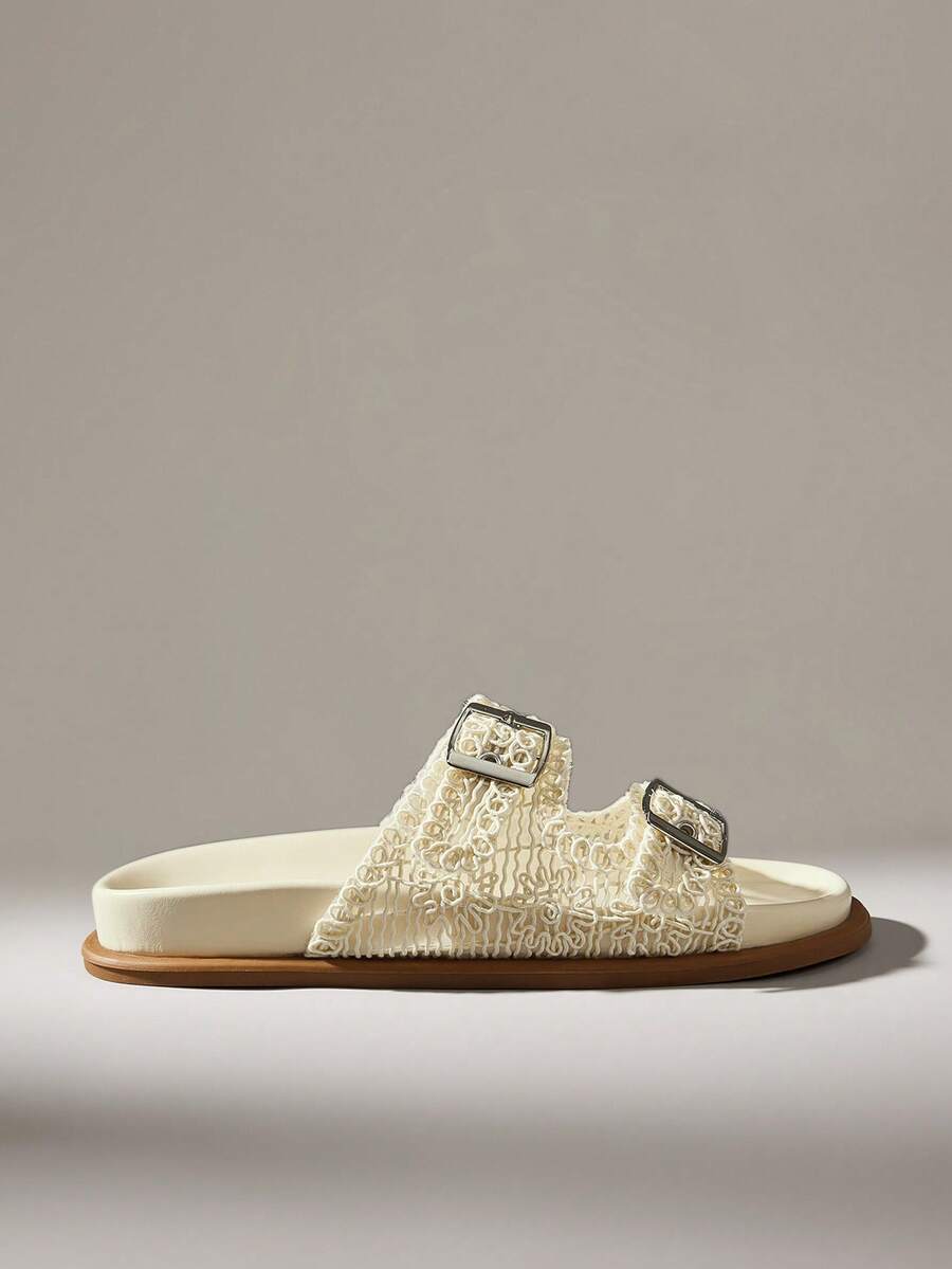 Solecia Sandalias tipo slip-on para mujer, cómodas, versátiles y casuales - Beis - Ver 1