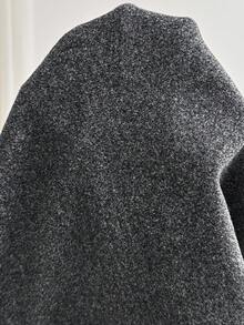 SHEIN Gaun Tanpa Lengan Hamil Warna Polos Leher V dengan Belahan Samping di Bagian Bawah - Dark Grey - View 8