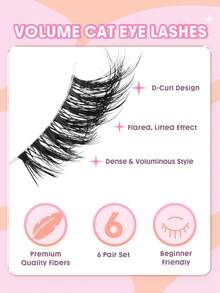 SHEGLAM Flutter Flirt 濃密貓眼半排假睫毛 品牌美妝化妝品 適合女士與女孩 - 黑色 - 查看 3