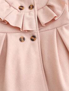 Souflis Souflis Baby Girl Solid Color Pleated Casual Versatile Daily Wear Long Sleeve Jacket Autumn Fall - Pink - View 8