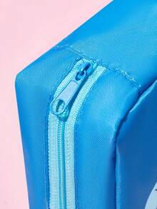 THE POWERPUFF GIRLS X SHEIN 可愛愛心卡通印花收納包，聚酯纖維布料，拉鍊開合，適用於化妝品、數位配件與衛生用品，可單件或套組購買，適合日常旅行 - 粉綠藍 - 查看 12